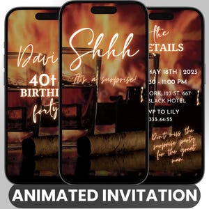 Whisky & sigaar verjaardagsvideo-uitnodiging voor heren | Aged to Perfection Surprise Party Evite