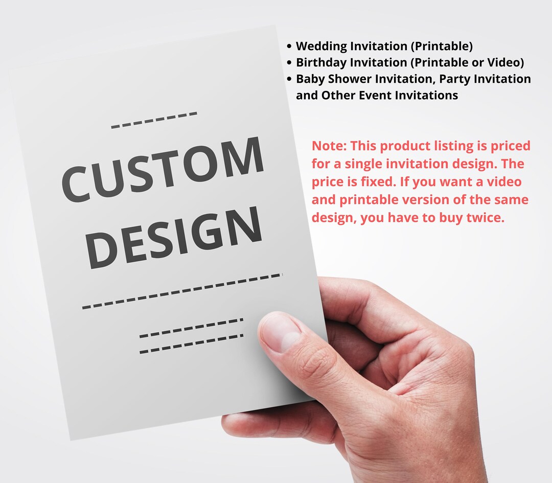Customizable Custom Design Invitations, Custom Graphic Designs, Video