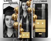 Mobile Graduation Website Template 2026 Electronic Invite with Trackable RSVP | Canva Template