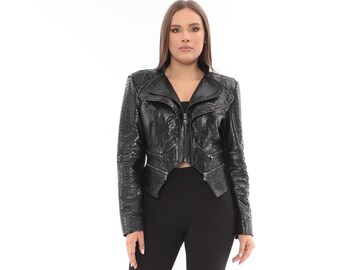 Exclusief design Python lederen jas voor vrouwen, damesmode echte Python Skin Jas