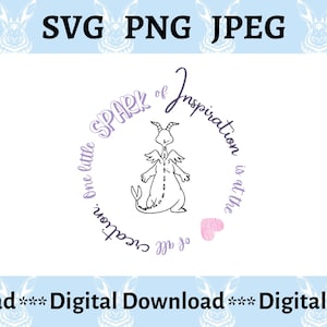 Figment Quote, Epcot Figment inspired SVG, Epcot Shirt, One Little Spark of inspiration, svg for cricut. Digital  downloads. SVG sublimation