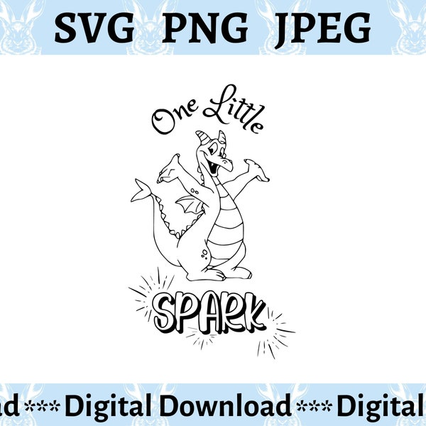 Figment SVG - One Little Spark Quote - Epcot Figment SVG - World Showcase Vacation Shirt, One Little Spark - Digital File - Cricut - PNG