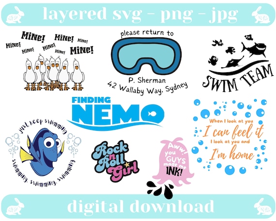 Finding Nemo SVG Bundle, Cricut Cut File (Digital Download)
