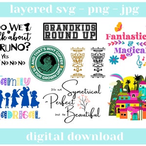 Encanto SVG bundle - Isabella Encanto - Cake Topper - Birthday SVG - Cricut cutting machines - Encanto Png Clipart - Sublimation - Casita
