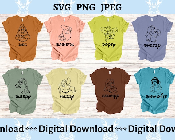 Seven Dwarfs SVG – Family Disneyland Shirt Designs (Digital Download)