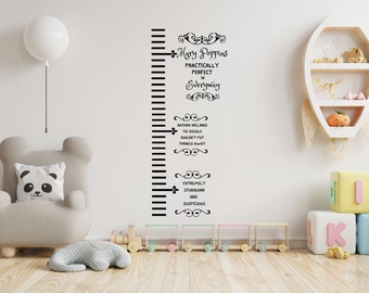 Mary Poppins Growth Chart SVG, Practically Perfect In Every Way svg, Mary Poppins svg, Cricut cut files. nursery svg, Kids growth chart