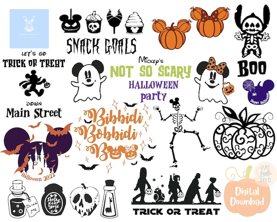 Mickey not-so-scary halloween svg bundle, Halloween svg, Mickey head, halloween cricut file, mickey pumpkin, Mickey ears, Minnie ears,