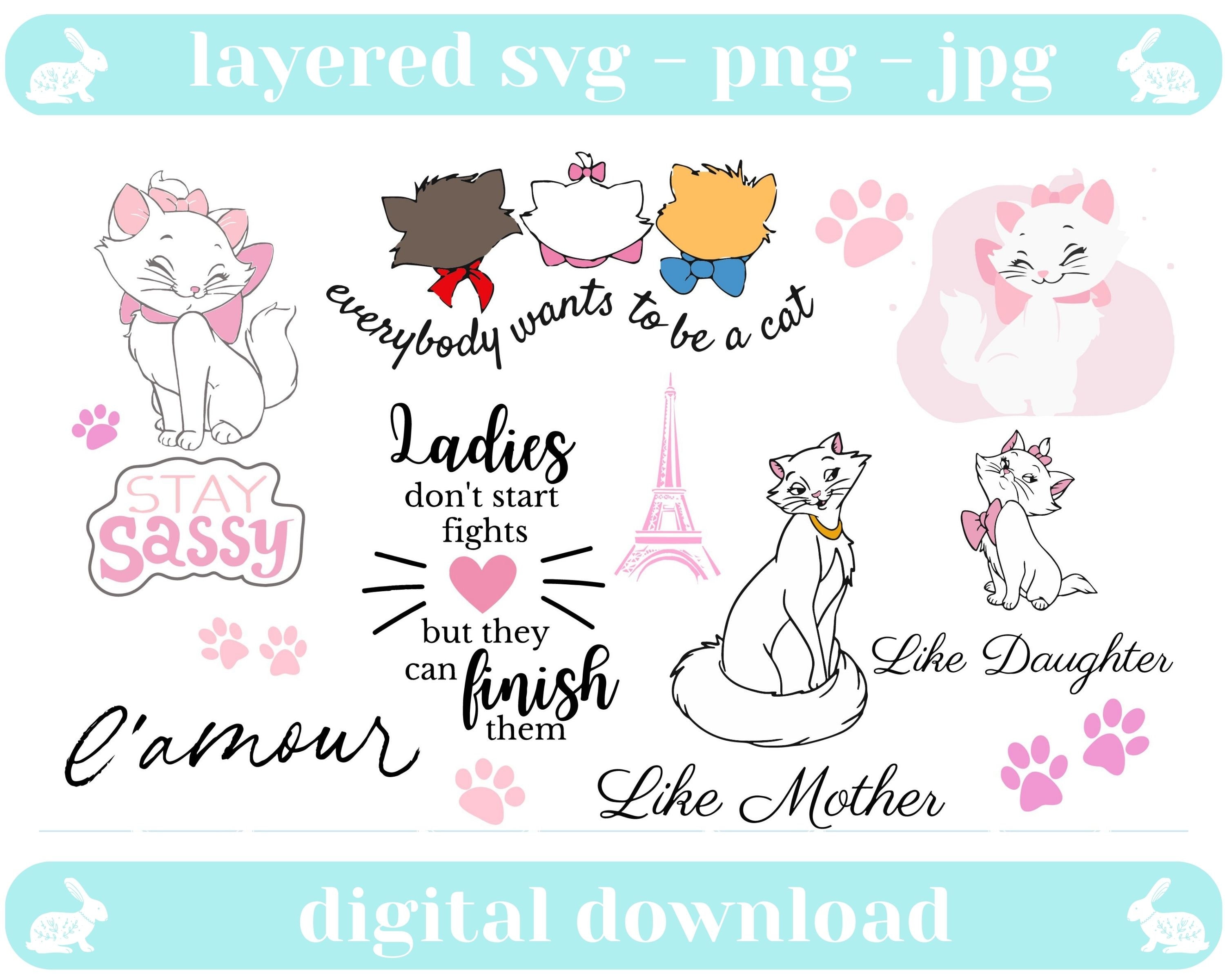 Aristocats SVG Bundle, Marie - Duchess - Cat Lover SVG