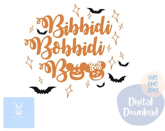 Mickey Halloween SVG, Bibbidi Bobbidi Boo, Pumpkin Cut File (Digital Download)