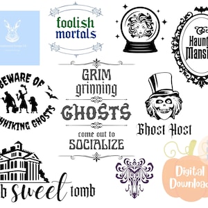Haunted Mansion SVG Bundle, Halloween svg, png Cricut, Silhouette Schneidemaschinen. Digitale Instant Downloads. SVG layered svg