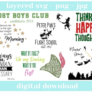 Peter Pan SVG bundle - Neverland SVG - Kids room decor - Fairy tale unique images for Cricut - Silhouette cutting machines - Digital - SVG