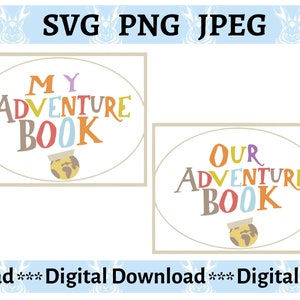 Up Adventure Book SVG - presente de aniversário - livro de convidados de casamento svg - Carl e Ellie SVG - Scrapbook - Papercraft - png - jpg - clipart -