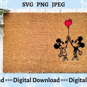 Mickey and Minnie Valentine SVG, Valentine svg cup, Valentine shirt, Heart Svg - balloons svg - card gift idea - cricut - digital download