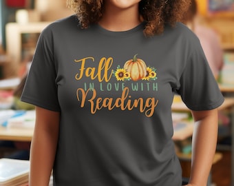 Camisa de professor de outono, camisa de professor de leitura de outono, camisa de professor de outono ELA, camisa de professor de leitura de outono, camisa de professor de alfabetização de outono