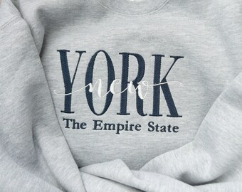 New York State Sweatshirt | New Yorker Crewneck Travel Gift | NYC Upstate East Coast | The Empire State