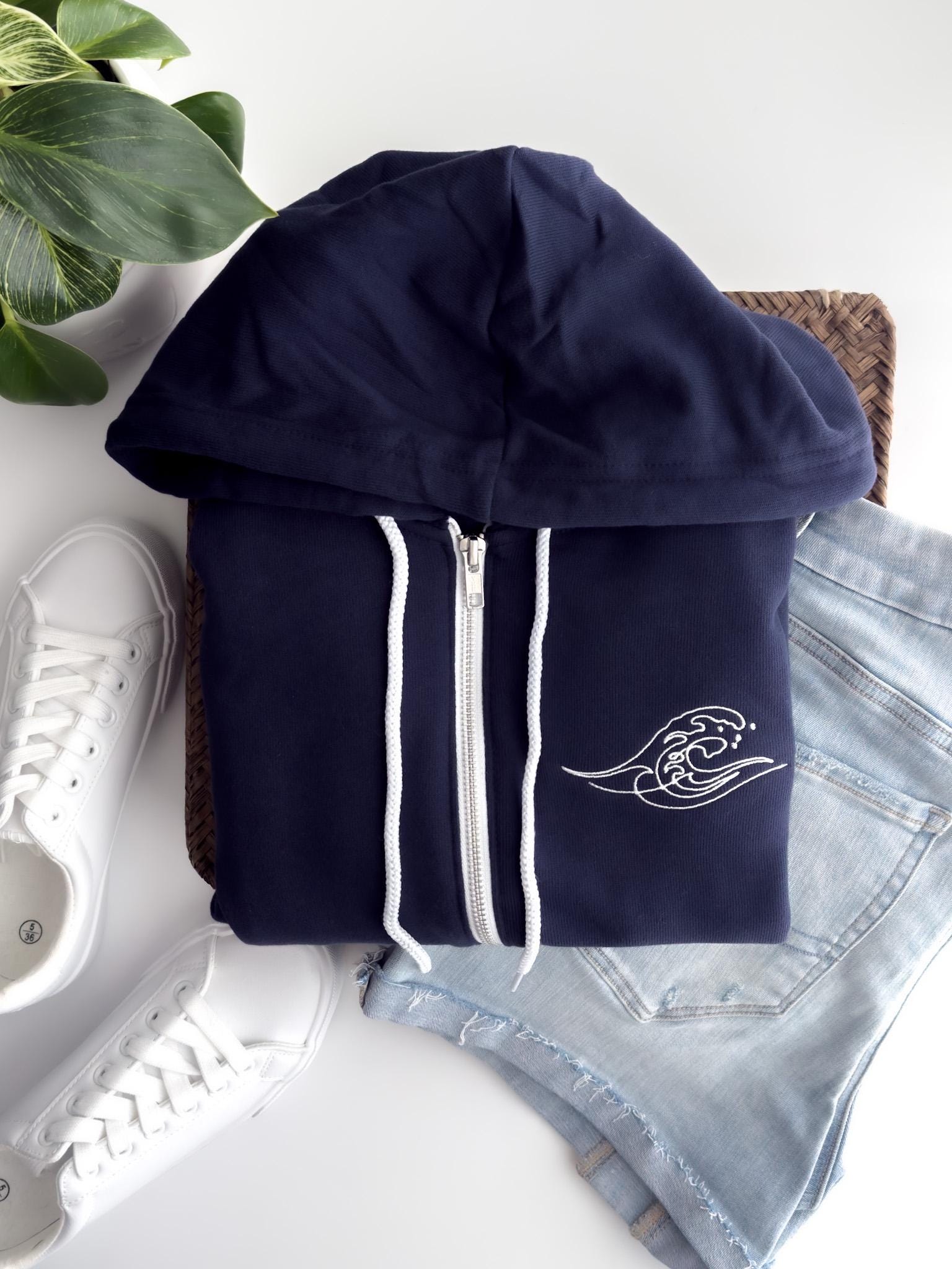 Wave Zip up Hoodie - Etsy