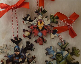 Avenger inspired set of 3 handmade decorations