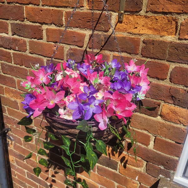 Artificial Hanging Baskets Outdoor Etsy UK