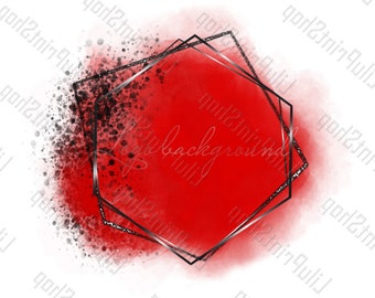 Logotipo aquarela vermelho png, design de logotipo vermelho e preto Sobreposição de fundo download instantâneo digital