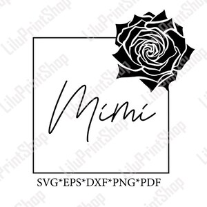 Mimi svg, clipart znaku babci do sublimacji, plik cięcia babci do cricut, cyfrowe natychmiastowe pobieranie na koszulkę