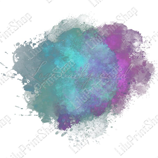 Paint splash clipart Watercolor splash png Purple and Turquoise logo design Paint splatter png Purple blue Logo Background Png sublimation