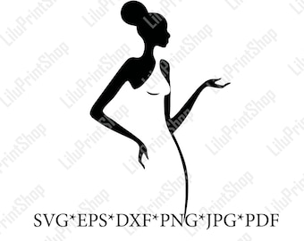 Svg afro femme afro-américaine, femme noire svg Afro fille fichier coupe Reine noire superposition pour Cricut Silhouette Téléchargement instantané