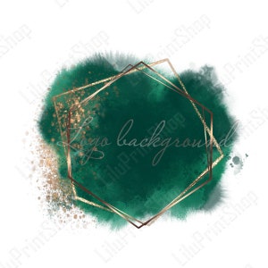 Grün Logo Background Png Grün und Gold Logo Design Aquarell Smaragd Splash Overlay Digitaler Sofort Download