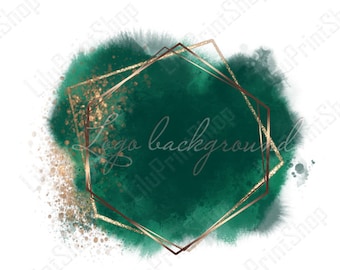 Green Watercolor logo png Emerald Green and gold logo design Emerald Green Logo Background Png Green and gold confetti logo Watercolor png