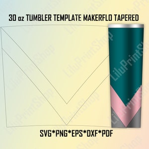 V split Tumbler Template svg for 30 oz tapered Makerflo tumbler, Vsplit 30 ounce Skinny Tumbler digital cut file. Instant download