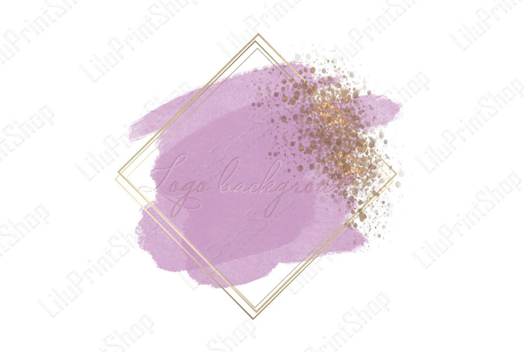 Pink Logo Background Png Pink & Gold Logo Png Pink Brush Etsy