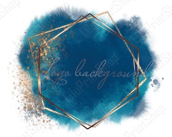Watercolor logo png Teal and gold logo design Teal Logo Background Png Teal and gold confetti logo background Teal logo png, Navy logo