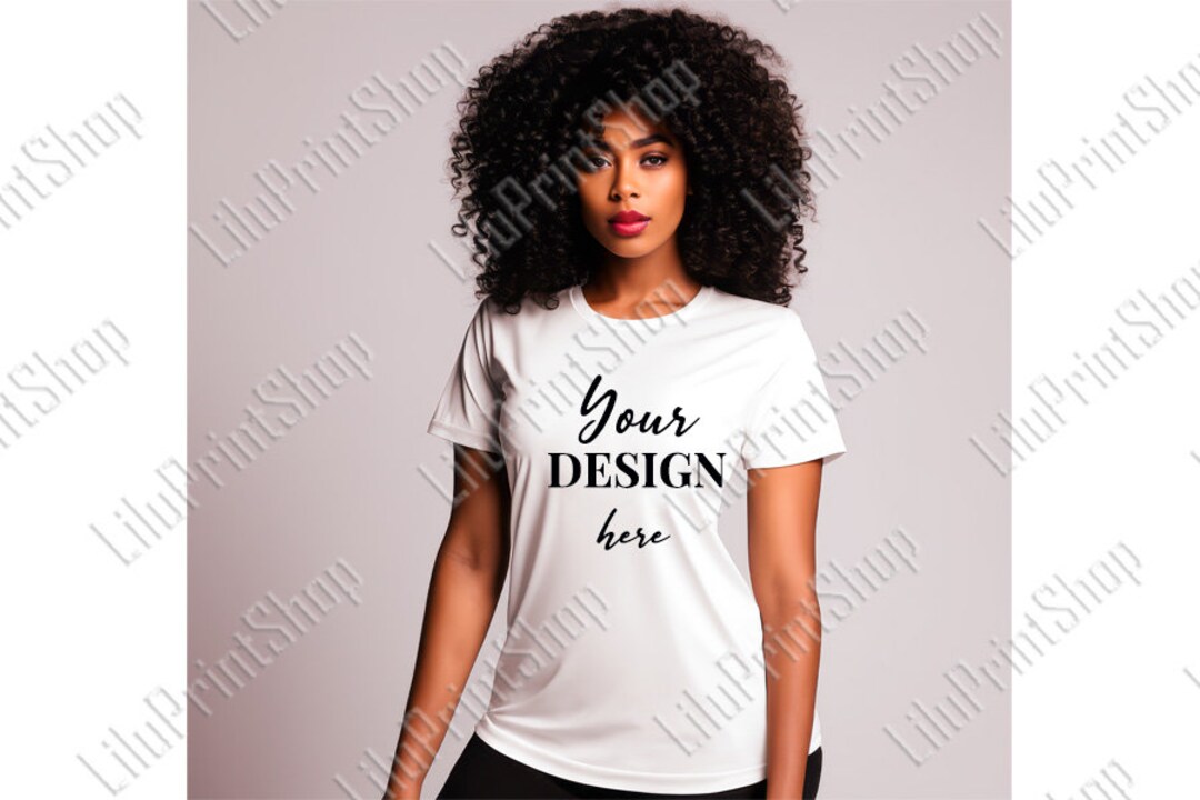 Model Shirt Example Woman Shirt Model Mockup JPG White Tshirt Mock up Flat Lay. Lifestyle ...