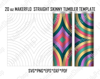 Burst tumbler Template svg for 20oz Skinny svg Burst template svg for straight Makerflo Burst Tangram tumbler cut file instant download