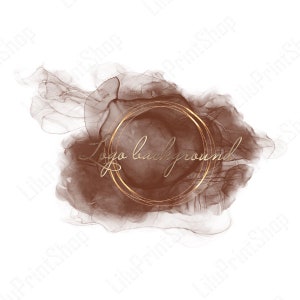 Brown ink logo, Logo Background Png, Brown & gold logo design Alcohol ink logo, Brown logo png, gold round frame, Watercolor splash clipart