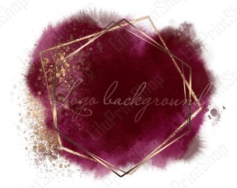 Watercolor logo png Burgundy gold logo png Burgundy logo Background red Logo Background Png Marsala rose gold logo design Burgundy logo png