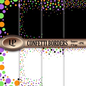 Halloween background 4 / 6 inch for invitation card, Halloween confetti borders png