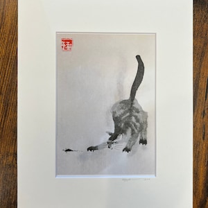 Kat en muis 5 x 7 print met keuze uit 8 x 10 mat