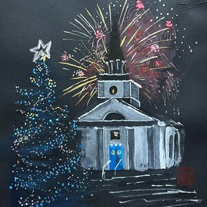 Fireworks at Christmas 5x7 or 8x10 print w choice of mat