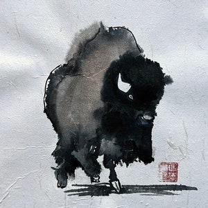 Bison 5x7 print w choice of 8x10 mat