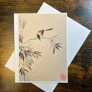 Carte Oiseau en bambou