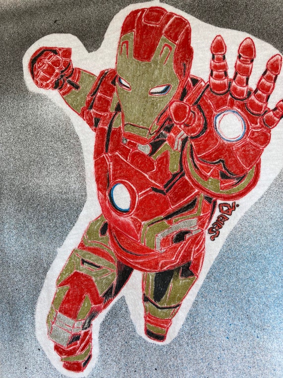 Iron man t shirt painting cheap