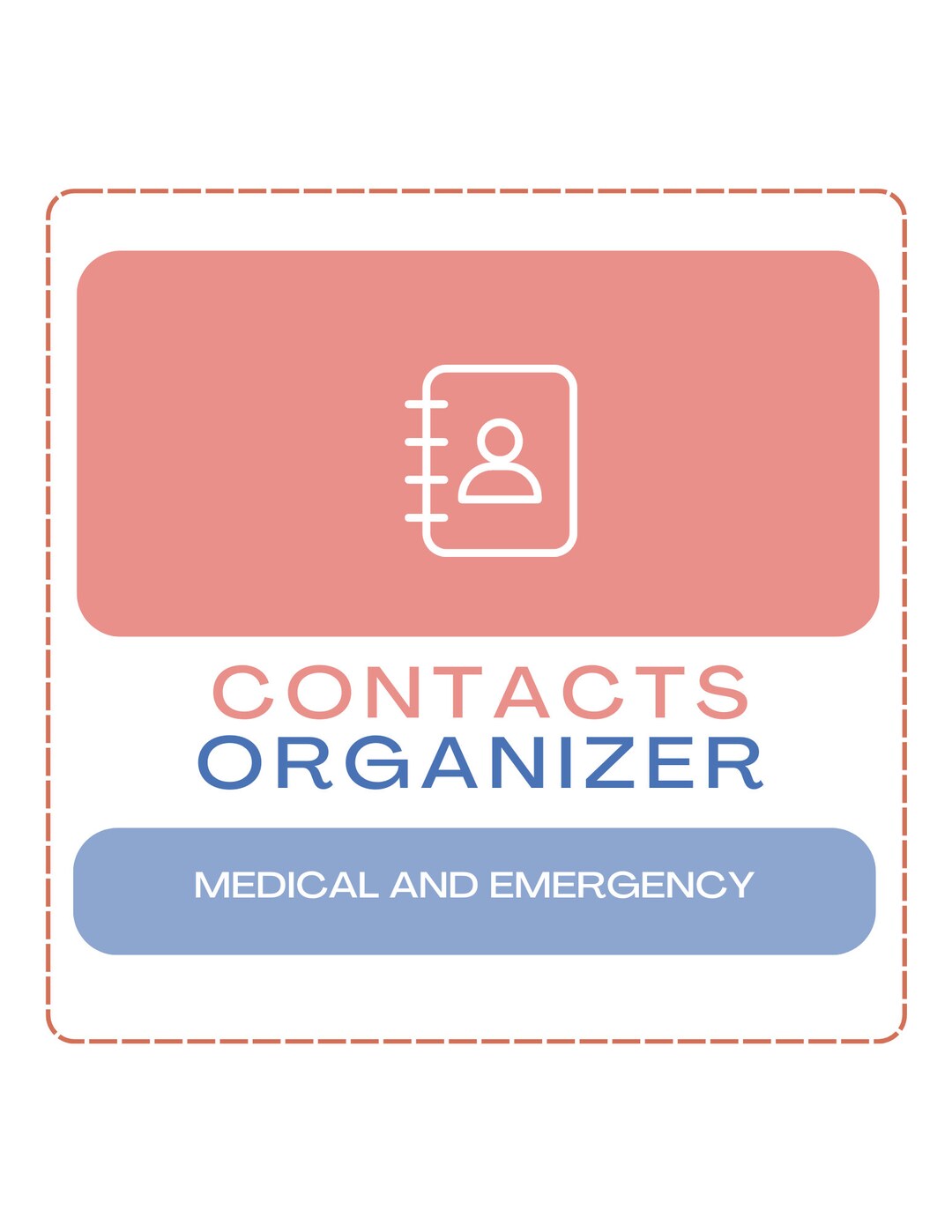 Printable Contacts Organizer Etsy