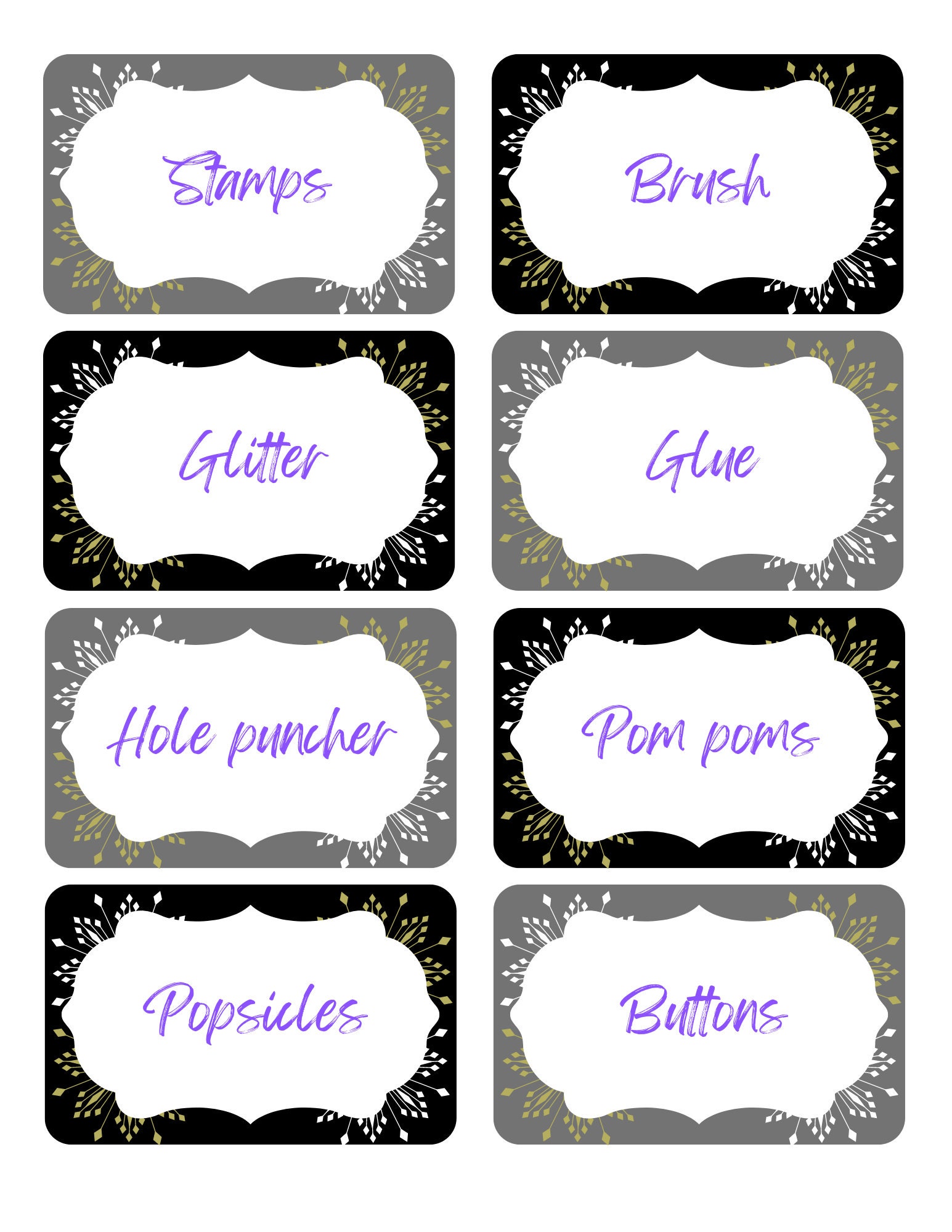 Printable Craft Room Storage Labels Etsy