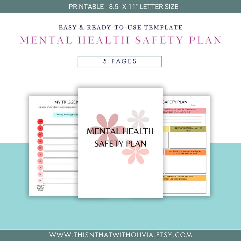 Mental Health Safety Plan Etsy