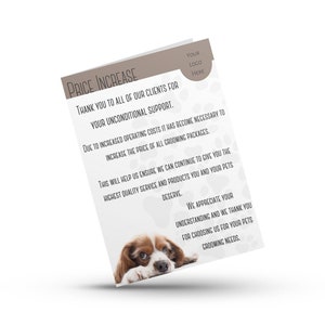 Canva Template | Price Increase Notice | Pet Grooming | Social Media Template | Instant Download | No Physical Item