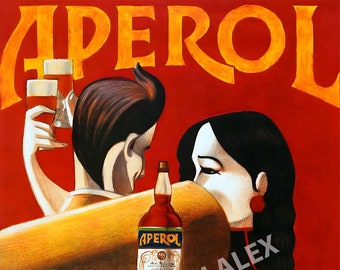 Poster su tela Manifesto Aperol Stampa su tela Canvas Trasporto gratis Europa