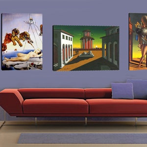 Quadro De Chirico art.12 metafisica Trasporto Gratis Zona EU intelaiato pronto da appendere Stampa su tela Canvas immagine 5