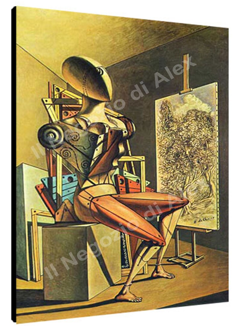 Quadro De Chirico art.12 metafisica Trasporto Gratis Zona EU intelaiato pronto da appendere Stampa su tela Canvas immagine 1