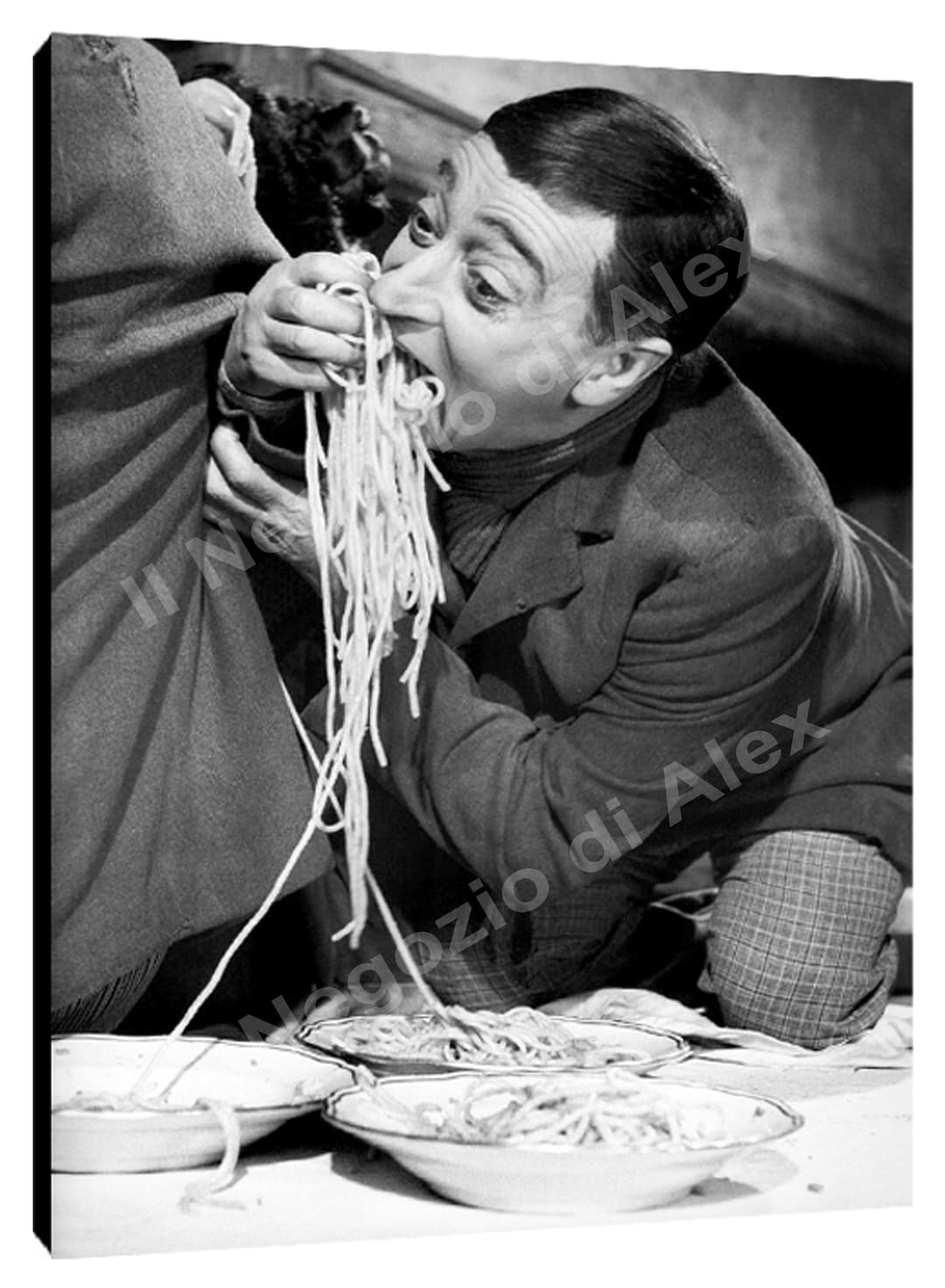Quadro Mangia Spaghetti Art. 14 Totò Free Transport EU Area Framed ...