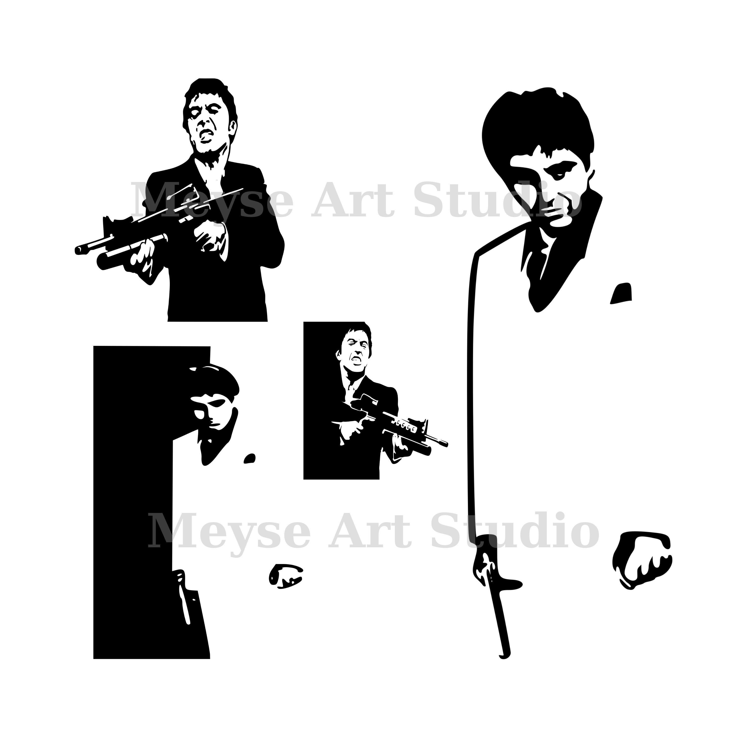 Scarface SVG File Al Pacino Tony Montana Cricut Vector Instant Download Svg Bundle Eps Dxf Png